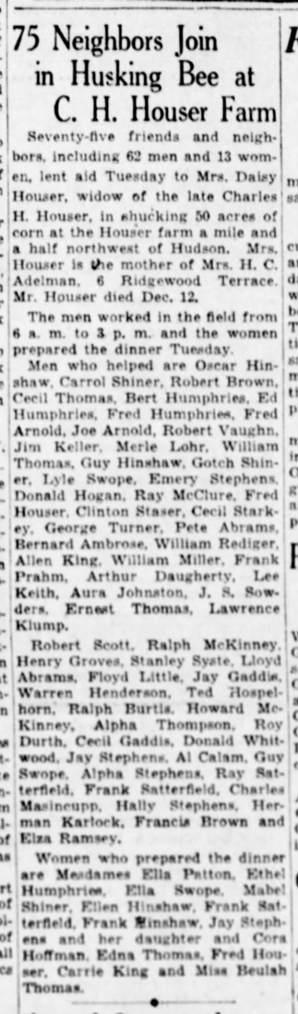 Clipping from The Pantagraph